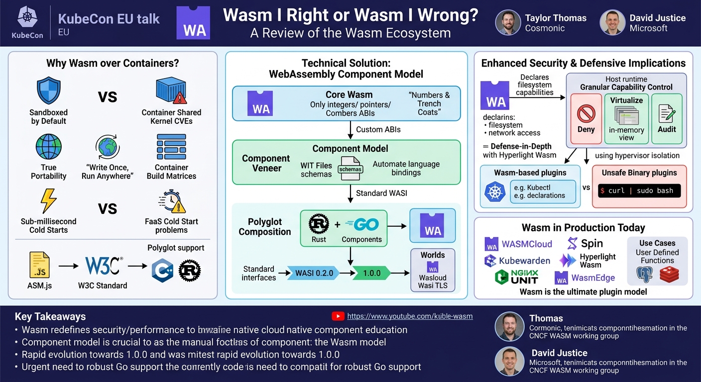 Visual summary for Wasm I Right or Wasm I Wrong? a Review of the Wasm Ecosystem - Taylor Thomas & David Justice by Taylor Thomas, David Justice