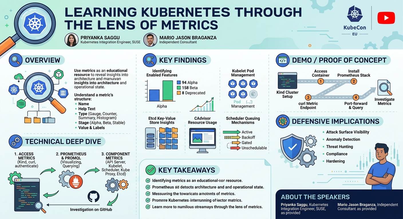 Visual summary for Learning Kubernetes Through the Lens of Metrics - Priyanka Saggu & Mario Jason Braganza by Priyanka Saggu, Mario Jason Braganza