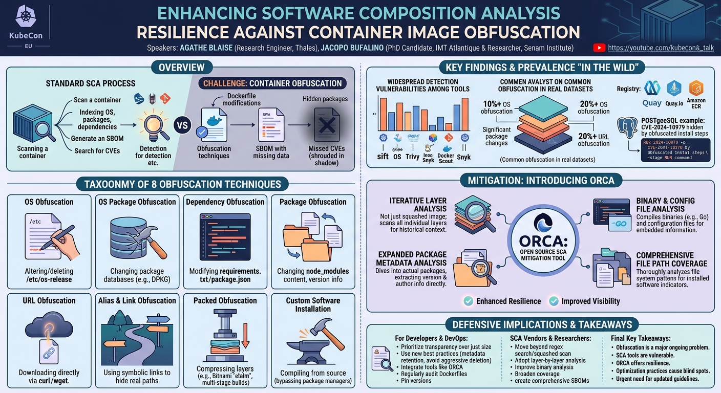 Visual summary for Enhancing Software Composition Analysis Resilience Against Contai... Agathe Blaise & Jacopo Bufalino by Agathe Blaise, Jacopo Bufalino