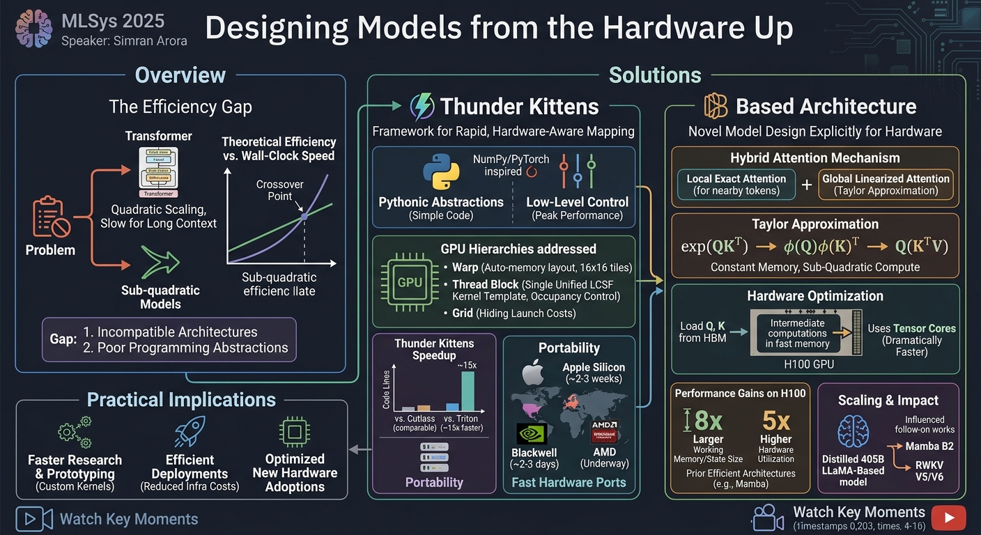 Visual summary for Designing Models from the Hardware Up by Simran Arora