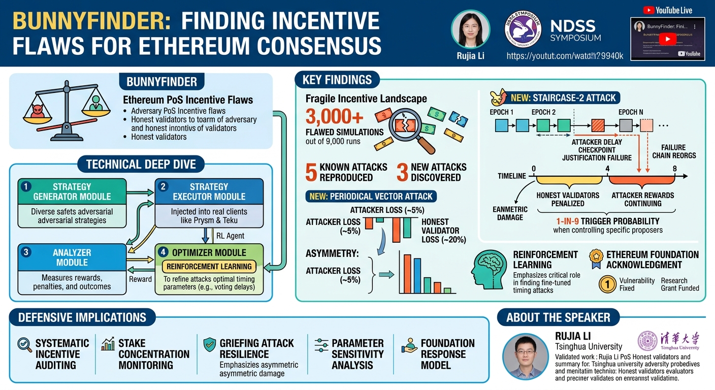 Visual summary for BunnyFinder: Finding Incentive Flaws for Ethereum Consensus by Rujia Li