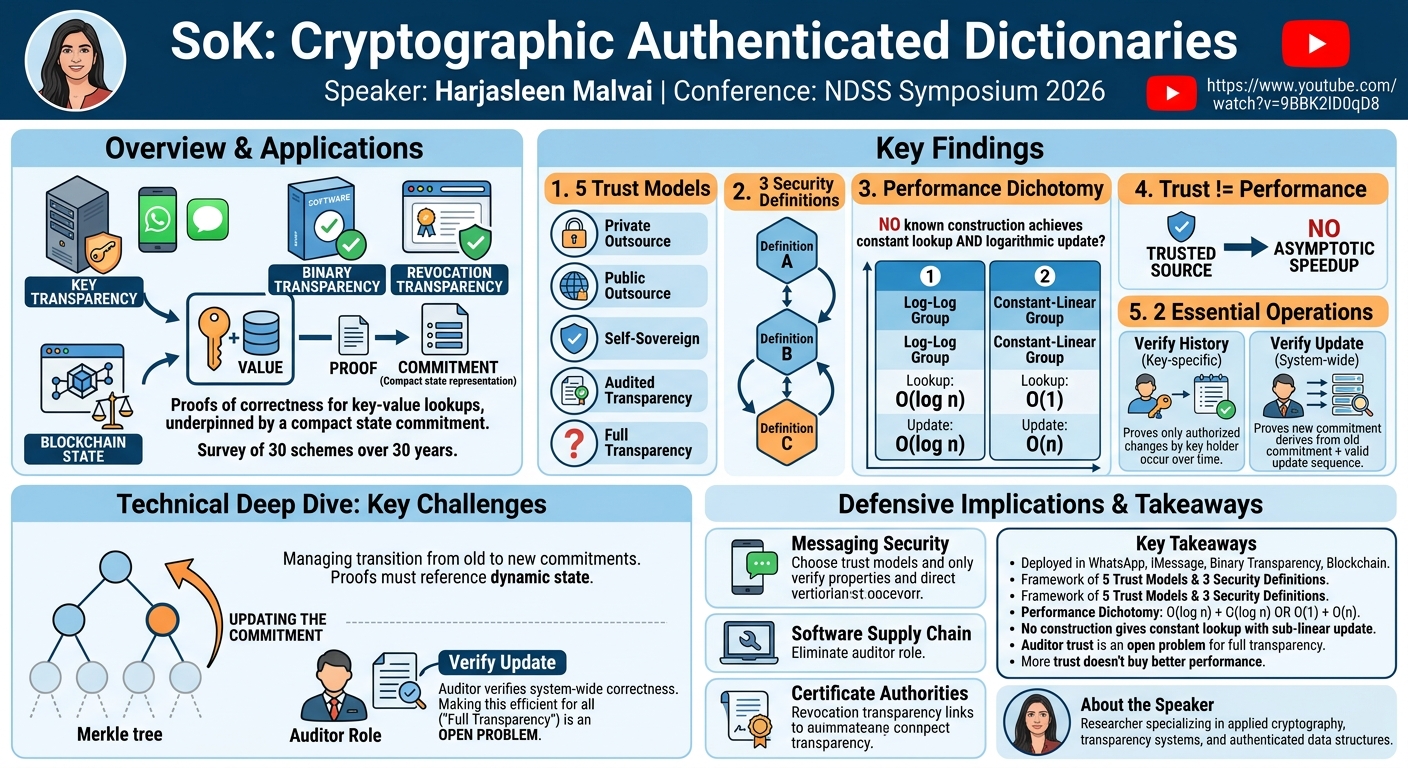 Visual summary for SoK: Cryptographic Authenticated Dictionaries by Harjasleen Malvai