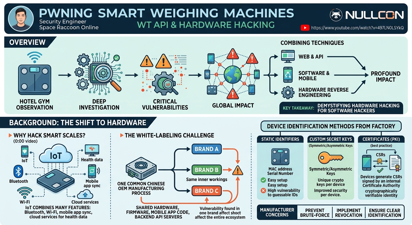 Visual summary for Pwning Smart Weighing Machines wt API & Hardware Hacking - Eugene Lim by Eugene Lim