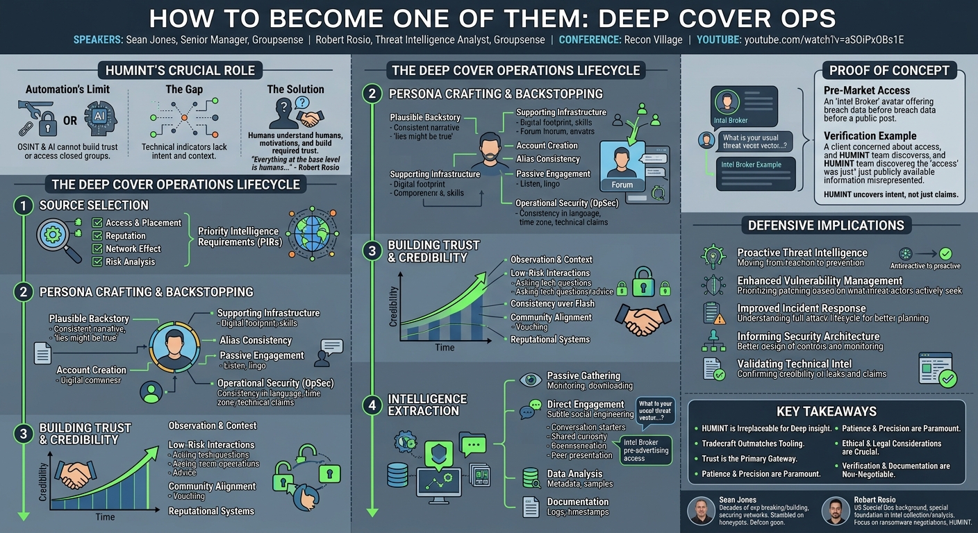 Visual summary for How to Become One of Them: Deep Cover Ops by Sean Jones, Kaloyan Ivanov