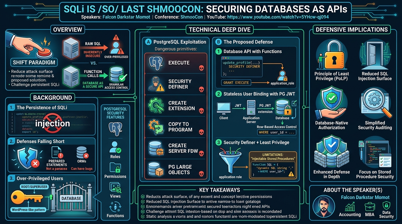 Visual summary for SQLi is /so/ Last ShmooCon by Falcon Darkstar Momot