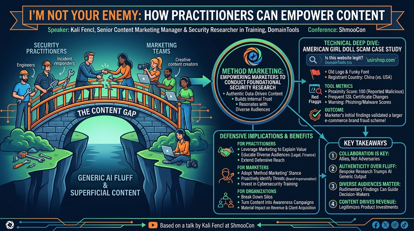 Visual summary for I'm Not Your Enemy: How Practitioners Can Empower Content by Kali Fencl