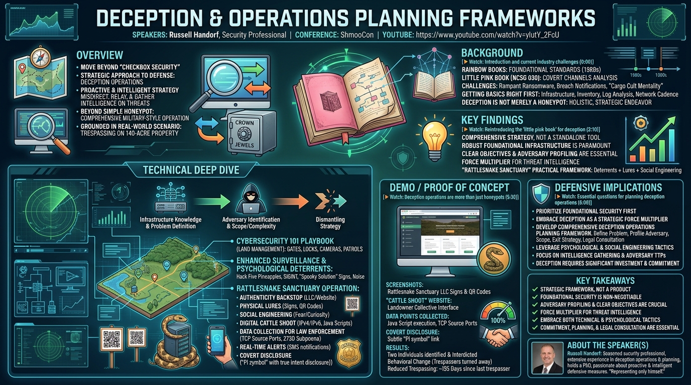 Visual summary for Deception & Operations Planning Frameworks by Russell Handorf