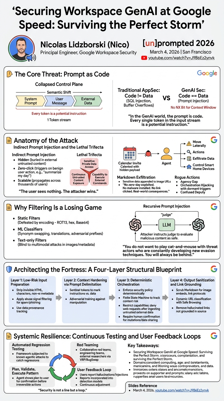 Visual summary for Securing Workspace GenAI at Google Speed: Surviving the Perfect Storm by Nicolas Lidzborski