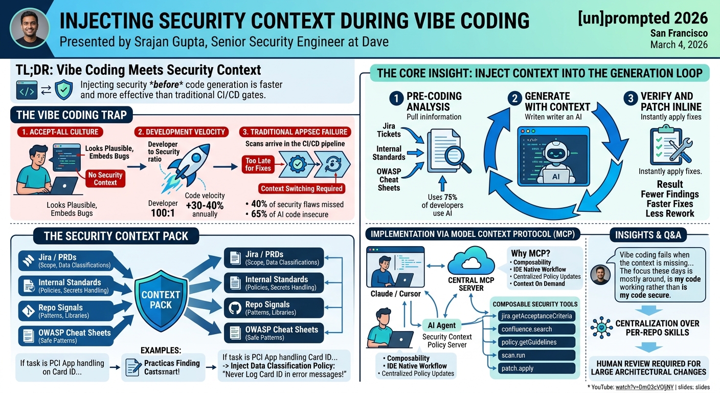 Visual summary for Injecting Security Context During Vibe Coding by Srajan Gupta