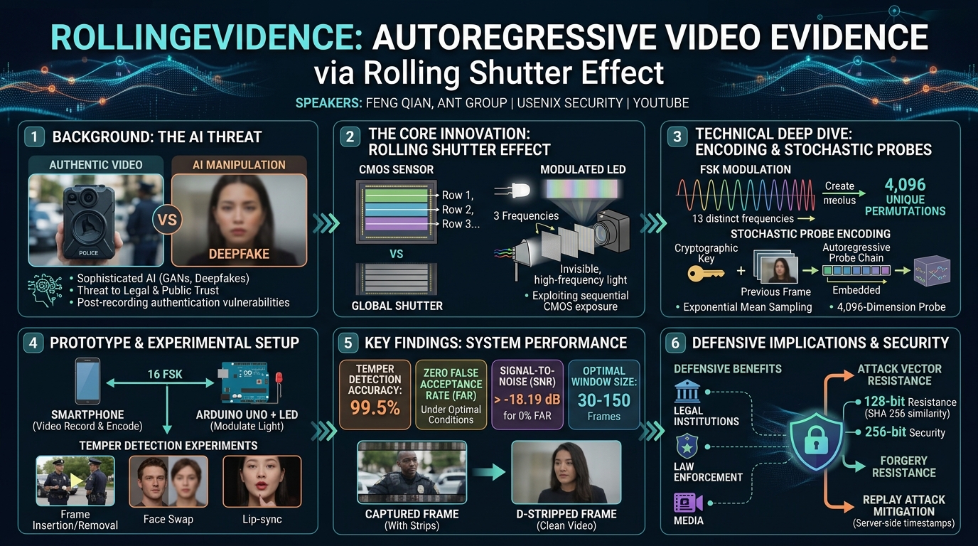 Visual summary for RollingEvidence: Autoregressive Video Evidence via Rolling Shutter Effect by Feng Qian