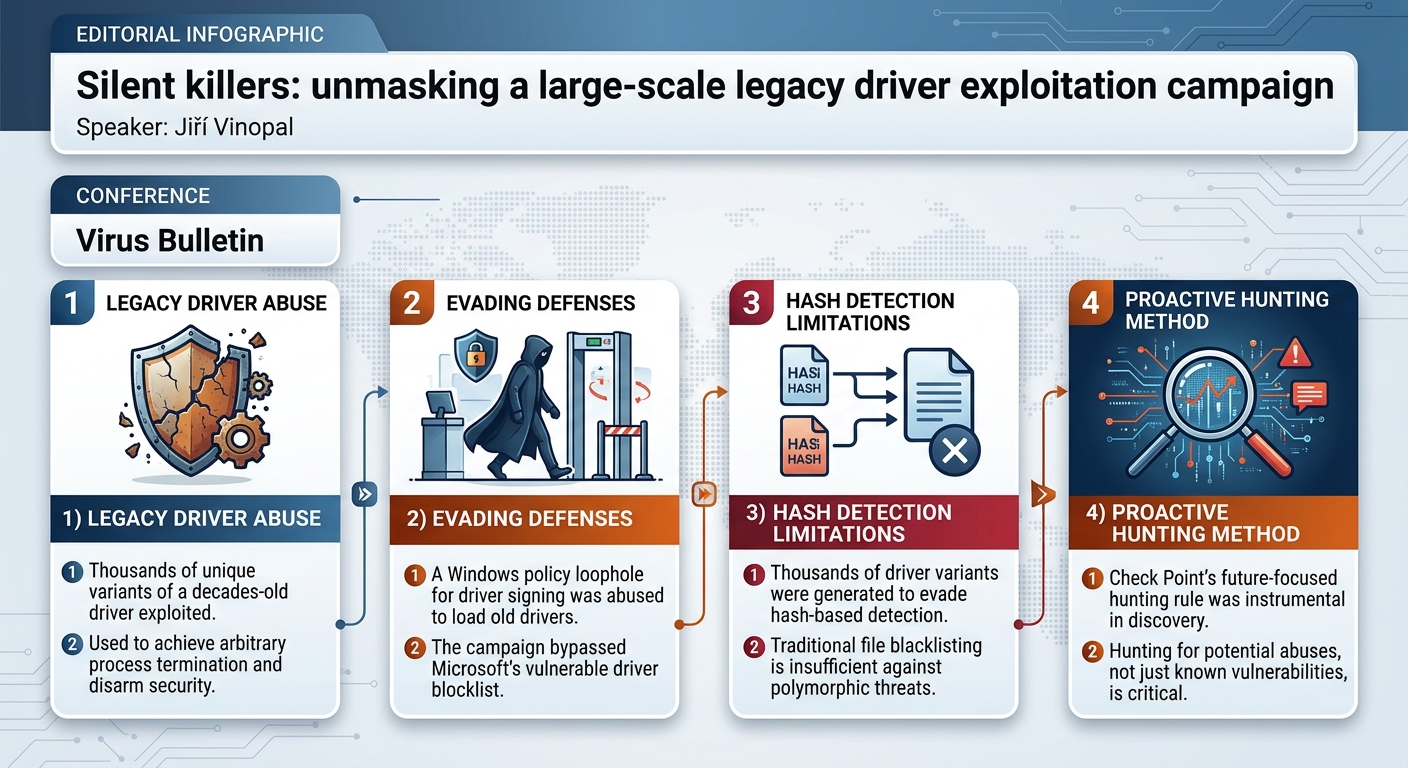 Visual summary for Silent killers: unmasking a large-scale legacy driver exploitation campaign by Jiří Vinopal