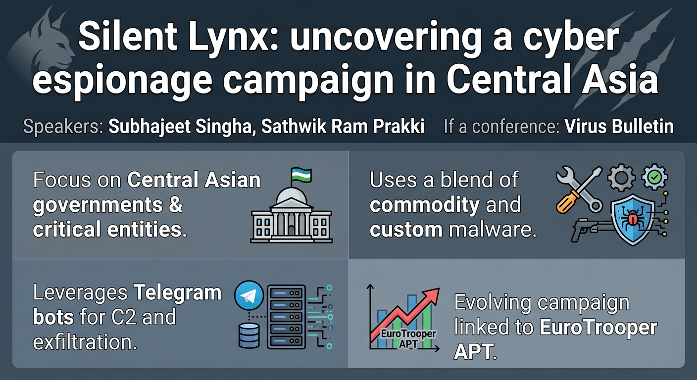 Visual summary for Silent Lynx: uncovering a cyber espionage campaign in Central Asia by Subhajeet Singha, Sathwik Ram Prakki
