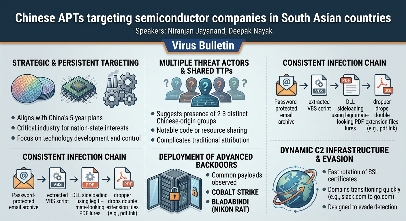 Visual summary for Chinese APTs targeting semiconductor companies in South Asian countries by Niranjan Jayanand, Deepak Nayak