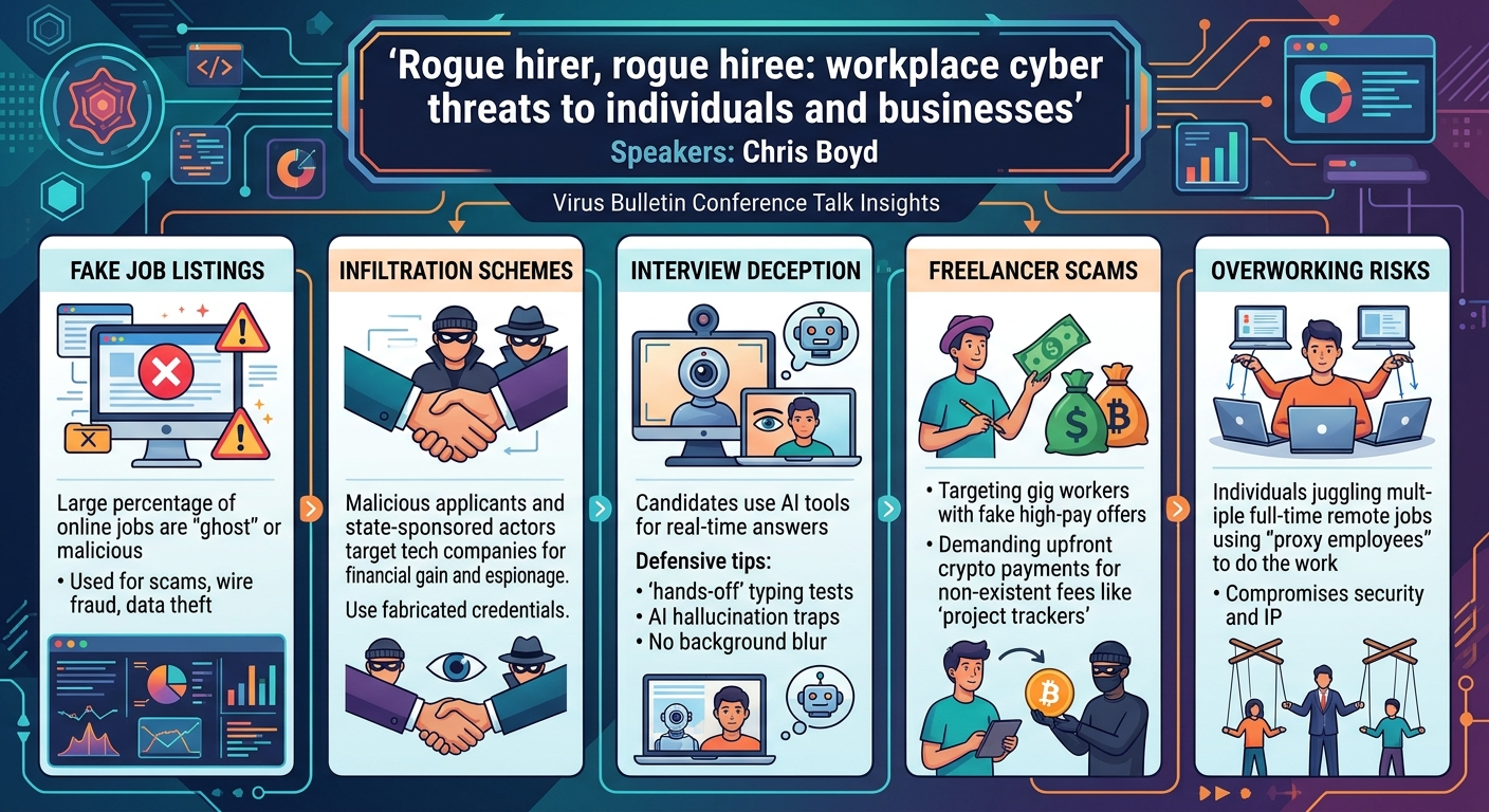 Visual summary for Rogue hirer, rogue hiree: workplace cyber threats to individuals and businesses by Chris Boyd