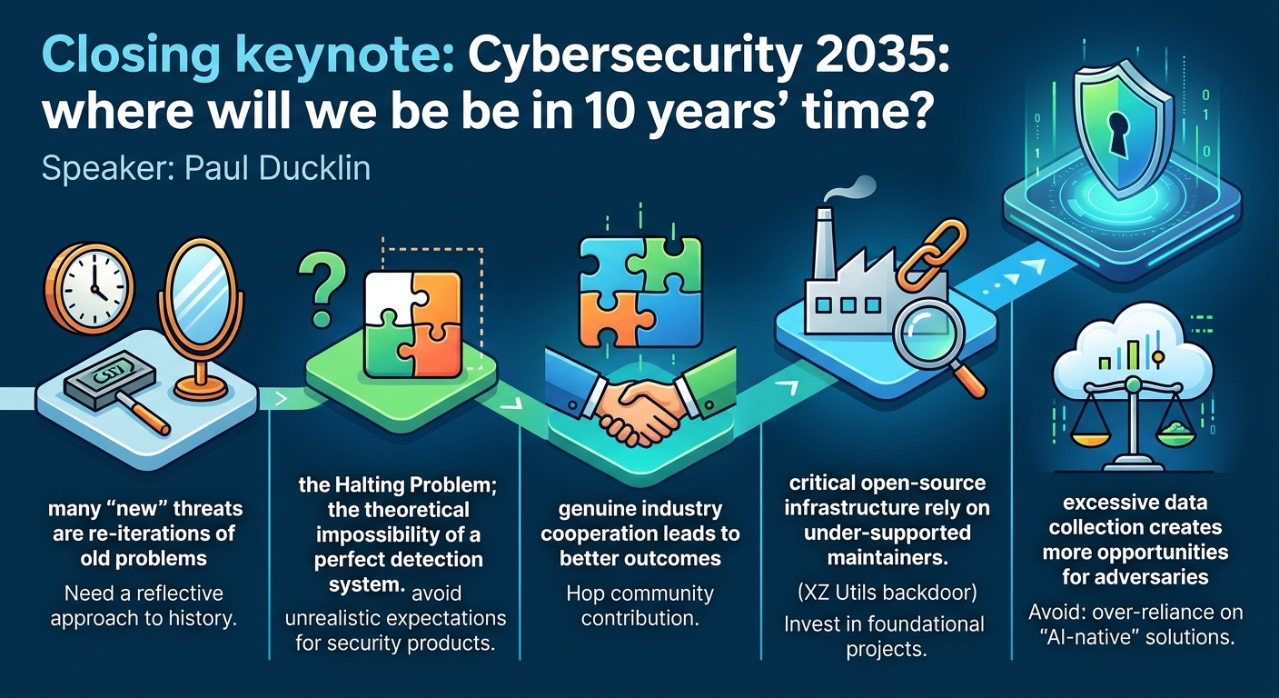 Visual summary for Closing keynote: Cybersecurity 2035: where will we be in 10 years' time? by Paul Ducklin