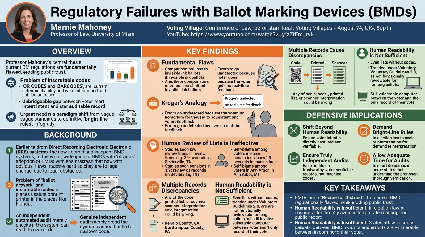 Visual summary for Regulatory Failures with Ballot Marking Devices by Marnie Mahoney