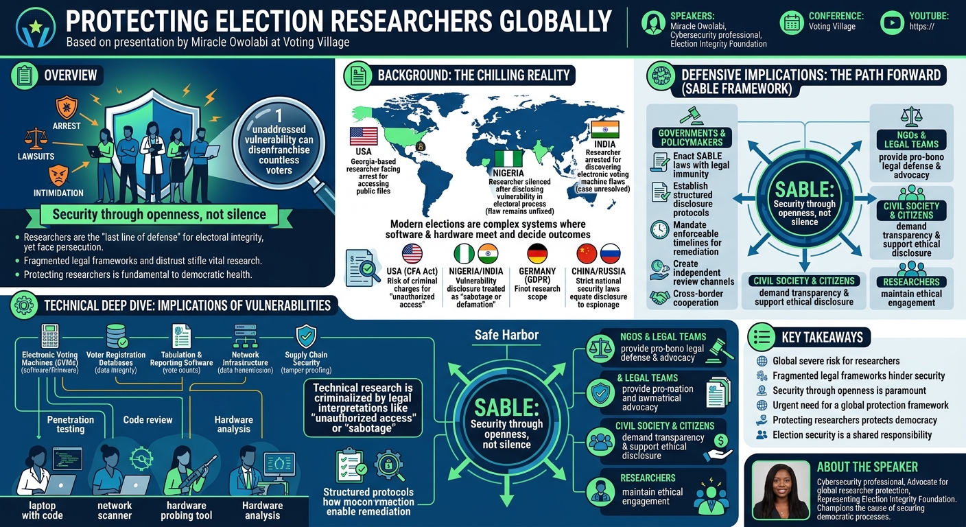 Visual summary for Protecting Election Researchers Globally by Miracle Owolabi
